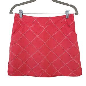 Coral Bay Golf Diamond Pattern Skort Size 4P Pink Pockets Side Zip Golf Tennis